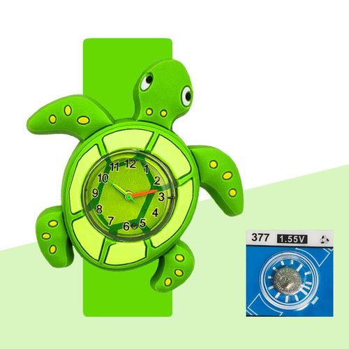 Montre Électronique Numérique De Dessin Pour Enfants,Montres Pour Enfants,Temps D'apprentissage Pour Bébé,Puzzle,Bracelet Jouet,Dauphins,Requins,Crocodile,Crabe,3d - Type Green #B