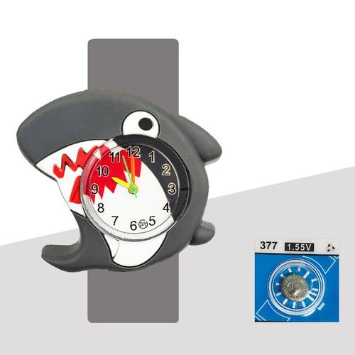 Montre Électronique Numérique De Dessin Pour Enfants,Montres Pour Enfants,Temps D'apprentissage Pour Bébé,Puzzle,Bracelet Jouet,Dauphins,Requins,Crocodile,Crabe,3d - Type Grey