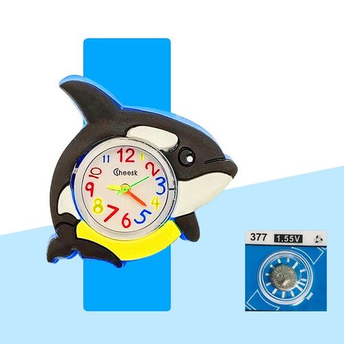 Montre Électronique Numérique De Dessin Pour Enfants,Montres Pour Enfants,Temps D'apprentissage Pour Bébé,Puzzle,Bracelet Jouet,Dauphins,Requins,Crocodile,Crabe,3d - Type Sky Blue #D