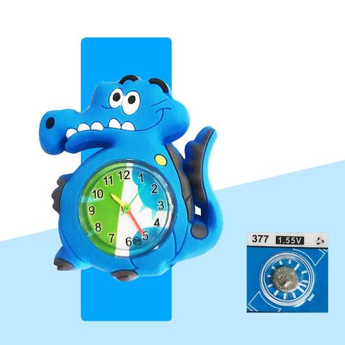 Montre Électronique Numérique De Dessin Pour Enfants,Montres Pour Enfants,Temps D'apprentissage Pour Bébé,Puzzle,Bracelet Jouet,Dauphins,Requins,Crocodile,Crabe,3d - Type Sky Blue #B