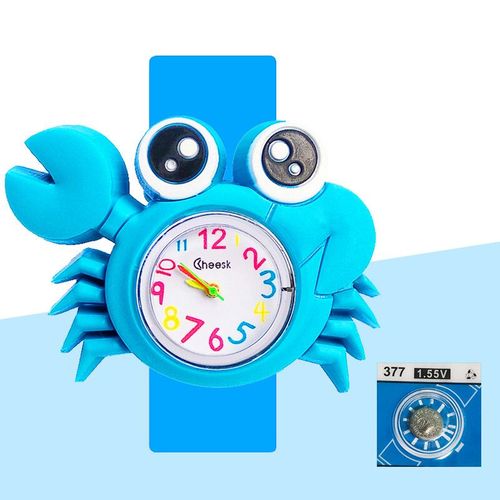Montre Électronique Numérique De Dessin Pour Enfants,Montres Pour Enfants,Temps D'apprentissage Pour Bébé,Puzzle,Bracelet Jouet,Dauphins,Requins,Crocodile,Crabe,3d - Type Sky Blue #K