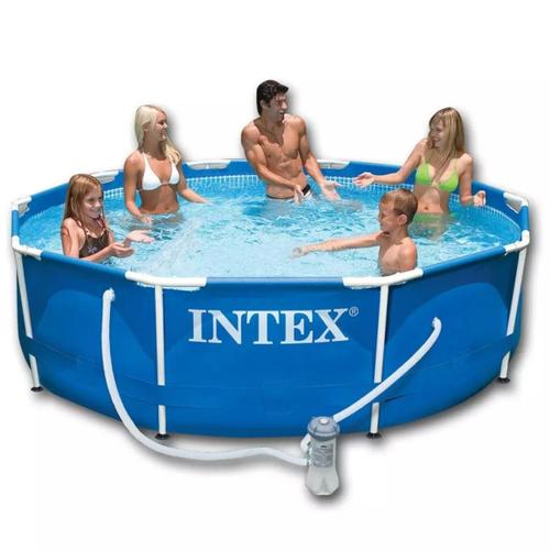 Intex metal frame support piscine gonflable avec pompe 305 x 76 cm bleu