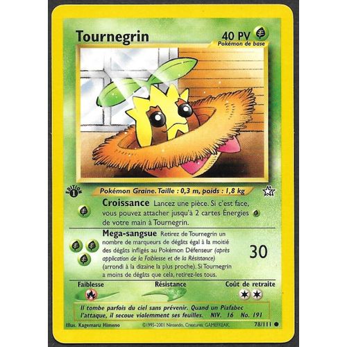 Carte Pokémon Tournegrin 78/111 [Premiere Edition 1] - Néo Genesis Wizards (Fr)