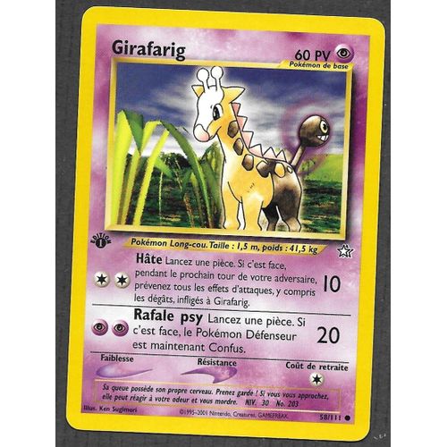 Carte Pokémon Girafarig 58/111 [Premiere Edition 1] - Neo Genesis Wizards (Fr)