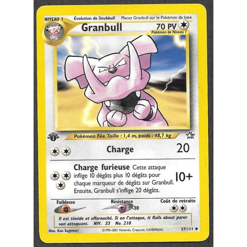 Carte Pokémon Granbull 37/111 [Premiere Edition 1] - Néo Genesis Wizards (Vf)
