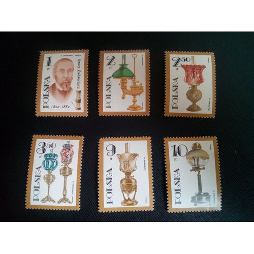 Timbre Pologne Yt 2614 A 2619 Séries: 100e Anniversaire De La Mort D'ignacy Lukasiewicz 1982 ( 100805 )