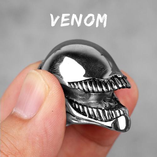 Bagues Gothiques En Acier Inoxydable Pour Hommes. Squelette Punk Hip Hop. Or. Noir. Cool P -Venom-12