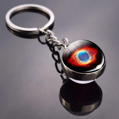 Size 1 -Helix Porte Clés Planète Nebula, Pendentif Boule De Verre, Image Artistique D'andromeda, Cadeau D'astronomie Avec Étoi