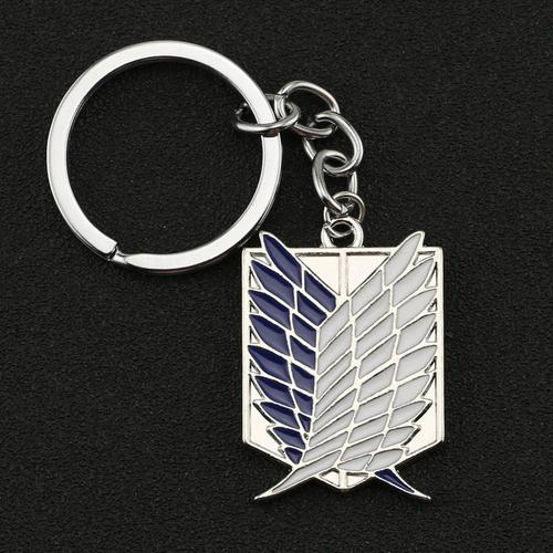 Blue and White -Attaque sur Titan porte clés ailes de liberté liberté Scouting légion Eren porte clés porte clés chaîne anneau nouve