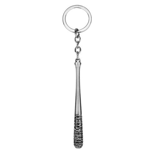 silver -La marche morte métal Negan Lucille Mini Baseball batte balle pendentif porte clés accessoires femmes hommes bijoux