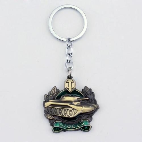 bronze -porte clés en métal, 3 couleurs, jeu de Tank WOT, pendentif, cadeau 50