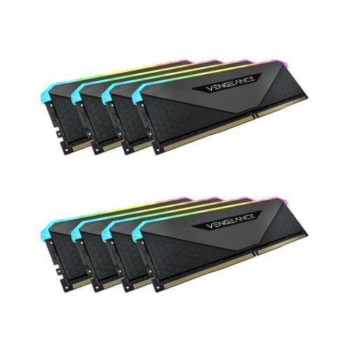 CORSAIR Vengeance RGB RT - DDR4 - kit - 256 Go: 8 x 32 Go - DIMM 288 broches - 3600 MHz / PC4-28800 - CL18 - 1.35 V - mémoire sans tampon - non ECC - noir