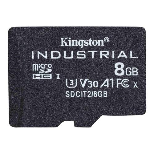 Kingston Industrial - Carte mémoire flash - 8 Go - A1 / Video Class V30 / UHS-I U3 / Class10 - microSDHC UHS-I