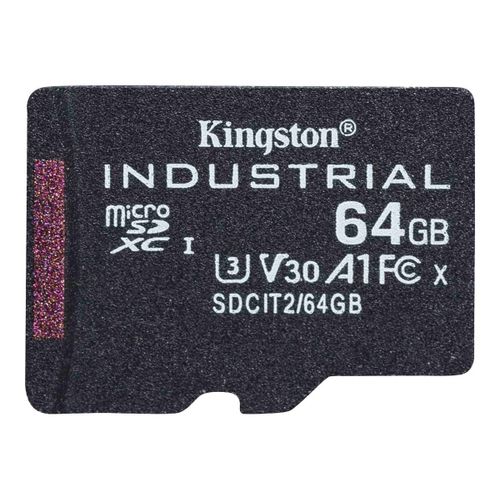 Kingston Industrial - Carte mémoire flash - 64 Go - A1 / Video Class V30 / UHS-I U3 / Class10 - microSDXC UHS-I