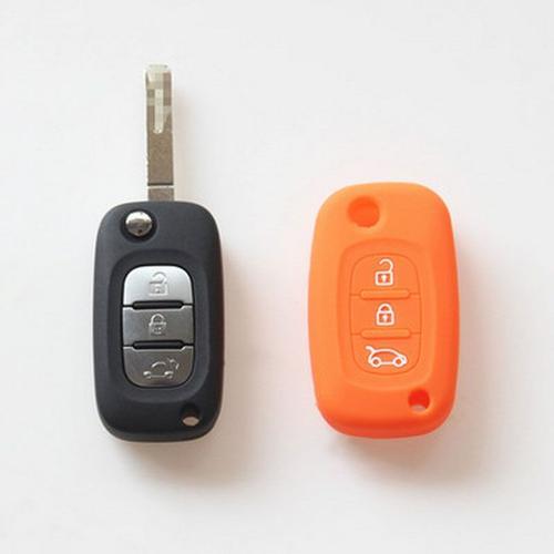 Orange -étui de clé de voiture en Silicone, pour Smart 453 Forfour,  accessoires de télécommande, sac de porte clés, étui de modèle d