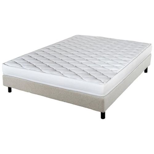 Matelas Et Sommier 90x190 Madere - Newkit - Soutien Ferme - Sommier Démonté - Crème