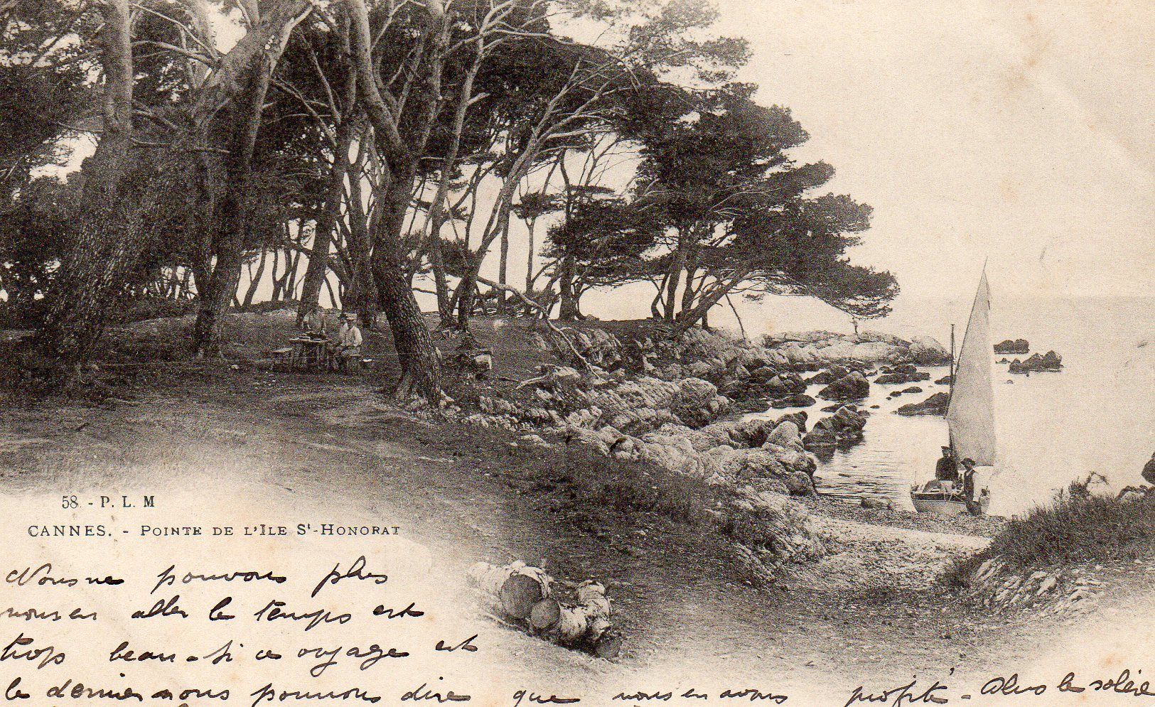 Cpa Année 1900 -Cannes - 06 - Alpes Maritimes - Pointe Del'île Saint Honorat- Ecrite Et Timbree- Cachet D'obliteration