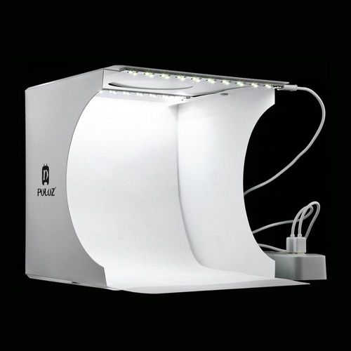 Mini Boîte à Lumière Pliante Professionnelle pour Studio Photo,Kit de Fond Photo pour Appareil Photo DSLR,2 LED - Type Blanc