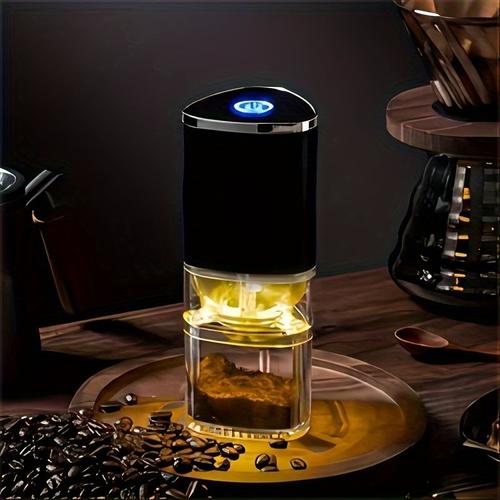 Black-Moulin à café électrique compact ¿ Broyage automatique de précision, grossièreté réglable pour les baristas à domicile ¿ Mouli