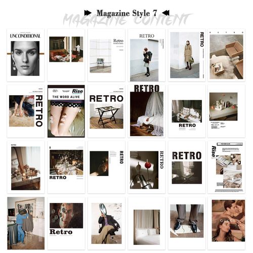 Modèle de magazine de mode pour la photographie,accessoires de studio photo,décoration de fond,accessoires de vie,prise de vue,page 24 - Type Bleu-28x21cm