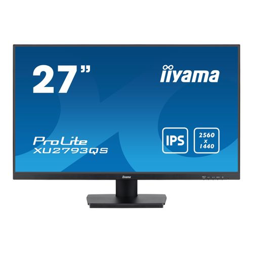 iiyama ProLite XU2793QS-B6 - Écran LED - 27" - 2560 x 1440 WQHD @ 100 Hz - IPS - 250 cd/m² - 1300:1 - 1 ms - HDMI, DisplayPort - haut-parleurs - noir, mat