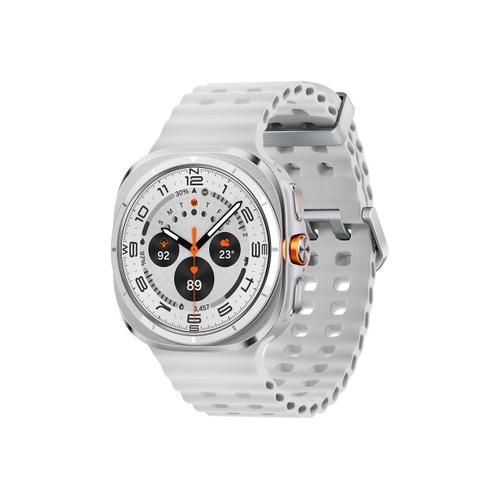 Montre Connectée Samsung Galaxy Watch Ultra - Boîtier 47 Mm Avec Bracelet Caoutchouc Taille S/M/L - 4g - Blanc Titane