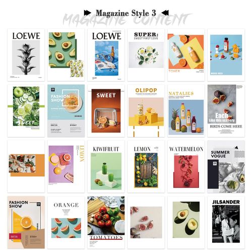 Modèle de magazine de mode pour la photographie,accessoires de studio photo,décoration de fond,accessoires de vie,prise de vue,page 24 - Type GRIS-28x21cm
