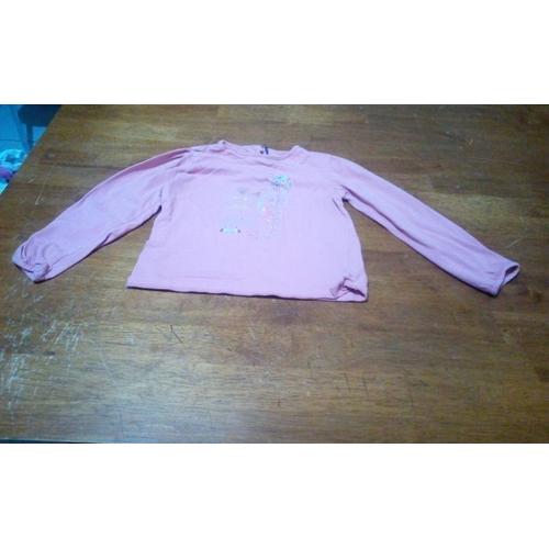 Tshirt Rose Manches Longues Strass Hippocampe Sergent Major Taille 6 Ans ..