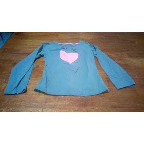 Tshirt Gris Coeur Manches Longues Taille 5 Ans Vert Baudet ..