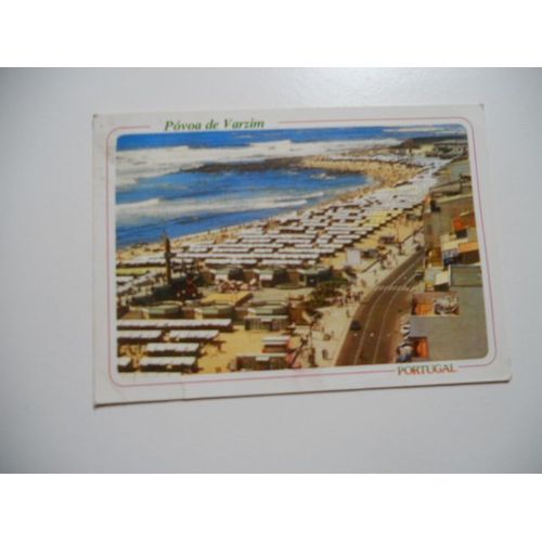 Portugal Carte Couleur Povoa De Varzim Detail De La Plage Et La Ville Tbe