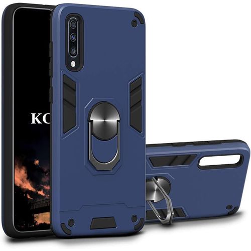 Coque Samsung Galaxy A70 / A70s, Double Couche Renforcee Defense Bumper Tpu Silicone Antichoc Armure Housse Etui Detachable 2 En 1 Avec Anneau Support (Bleu Nuit)