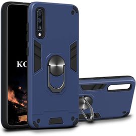 Coque Samsung Galaxy A70 / A70s, Double Couche Renforcee Defense Bumper Tpu Silicone Antichoc Armure Housse Etui Detachable 2 En 1 Avec Anneau Support (Bleu Nuit)