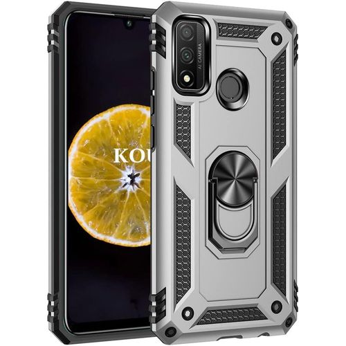 Coque Pour Huawei P Smart 2020,Double Couche Renforcee Defense Militaire Anti-Chute Bumper Tpu Silicone Antichoc Armure Housse Etui Avec Anneau Support Pour Huawei P Smart 2020 (Argent)