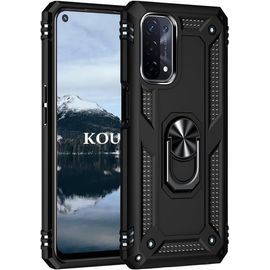 Coque Pour Oppo A54 5g/A74 5g/A93 5g,Double Couche Renforcee Defense Bumper Tpu Silicone Antichoc Armure Housse Etui Avec Anneau Support Pour Oppo A54 5g/A74 5g/A93 5g (Noir)