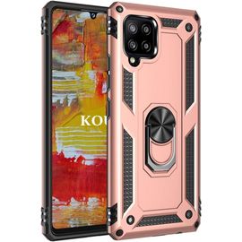 Coque Pour Samsung Galaxy A42 5g,Double Couche Renforcee Defense Militaire Anti-Chute Bumper Tpu Silicone Antichoc Armure Housse Etui Avec Anneau Support Pour Samsung Galaxy A42 5g (Or Rose)
