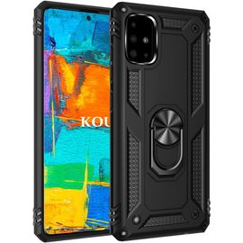 Coque Pour Samsung Galaxy A51 4g,Double Couche Renforcee Defense Militaire Anti-Chute Bumper Tpu Silicone Antichoc Armure Housse Etui Avec Anneau Support Pour Samsung Galaxy A51 4g (Noir)
