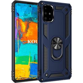 Coque Pour Samsung Galaxy A51 4g,Double Couche Renforcee Defense Militaire Anti-Chute Bumper Tpu Silicone Antichoc Armure Housse Etui Avec Anneau Support Pour Samsung Galaxy A51 4g (Bleu)