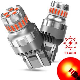 Acheter Flash stroboscopique 1157 BAY15D P21/5W LED, feu Stop 7443 T20, ampoules  LED W21/5W 3157 T25 P27/7W, feux de recul, feu arrière de frein de voiture,  rouge blanc jaune, 1 pièce