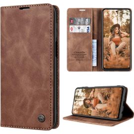 Pour Coque Xiaomi Redmi Note 9s Cuir Etui Redmi Note 9 Pro Housse Premium Pu Portefeuille Magnetique Porte Cartes Stand Fonction Coque Rabat Xiaomi Redmi Note 9s/9 Pro/9 Pro Max - Marron