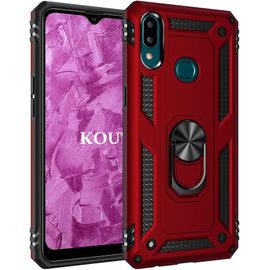 Coque Pour Samsung Galaxy A10s / M01s,Double Couche Renforcee Defense Bumper Tpu Silicone Antichoc Armure Housse Etui Avec Anneau Support Pour Samsung Galaxy A10s / M01s (Rouge)