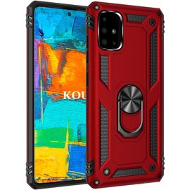 Coque Pour Samsung Galaxy A51 4g,Double Couche Renforcee Defense Militaire Anti-Chute Bumper Tpu Silicone Antichoc Armure Housse Etui Avec Anneau Support Pour Samsung Galaxy A51 4g (Rouge)