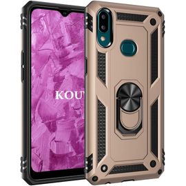 Coque Pour Samsung Galaxy A10s / M01s,Double Couche Renforcee Defense Bumper Tpu Silicone Antichoc Armure Housse Etui Avec Anneau Support Pour Samsung Galaxy A10s / M01s (D'or)