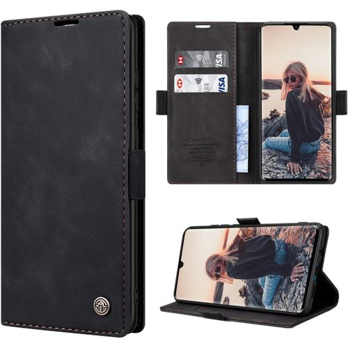 Pour Coque Xiaomi Mi Note 10 Cuir, Etui Xiaomi Mi Note 10 Pro Housse Premium Pu Portefeuille Magnetique Porte Cartes Stand Fonction Coque Rabat Xiaomi Mi Note 10/Mi Note 10 Pro - Noir