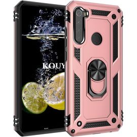 Coque Pour Xiaomi Redmi Note 8/Redmi Note 8 2021,Double Couche Renforcee Defense Bumper Tpu Silicone Armure Housse Etui Avec Anneau Support Pour Xiaomi Redmi Note 8/Redmi Note 8 2021 (Or Rose)