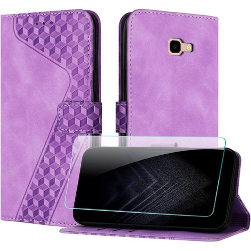 Coque Pour Samsung Galaxy A3 2017 / A320, Cuir Pochette De Portefeuille Avec Film De Protection D'ecran [Support] [Magnetique] Emplacements Cartes Pour Galaxy A320 - Violet