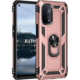 Coque Pour Oppo A54 5g/A74 5g/A93 5g,Double Couche Renforcee Defense Bumper Tpu Silicone Antichoc Armure Housse Etui Avec Anneau Support Pour Oppo A54 5g/A74 5g/A93 5g (Or Rose)