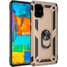 Coque Pour Samsung Galaxy A51 4g,Double Couche Renforcee Defense Militaire Anti-Chute Bumper Tpu Silicone Antichoc Armure Housse Etui Avec Anneau Support Pour Samsung Galaxy A51 4g (D'or)