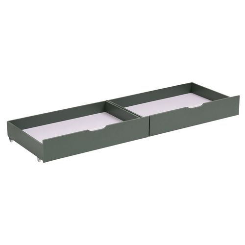 Lot De 2 Tiroirs De Rangement Verts Pour Lit