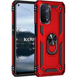 Coque Pour Oppo A54 5g/A74 5g/A93 5g,Double Couche Renforcee Defense Bumper Tpu Silicone Antichoc Armure Housse Etui Avec Anneau Support Pour Oppo A54 5g/A74 5g/A93 5g (Rouge)