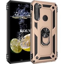 Coque Pour Xiaomi Redmi Note 8/Redmi Note 8 2021,Double Couche Renforcee Defense Bumper Tpu Silicone Armure Housse Etui Avec Anneau Support Pour Xiaomi Redmi Note 8/Redmi Note 8 2021 (D'or)